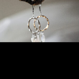 frosted crystal and moonstone earrings